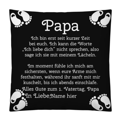 Alles Gute zum 1. Vatertag, Papa personalisierbare Kissen und Tassen . 😍
