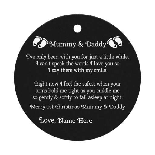 Mummy And Daddy 1st Christmas special Customizable Ornament Copy
