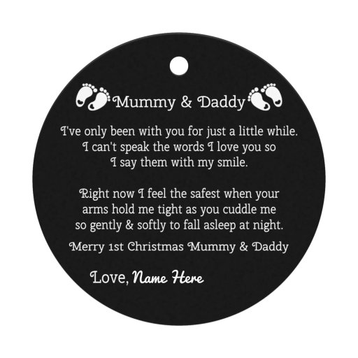 Mummy And Daddy 1st Christmas special Customizable Ornament Copy