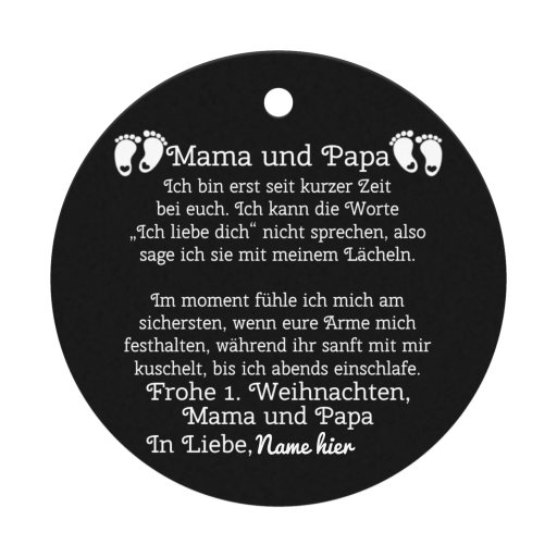 Frohe 1. Weihnachten Mama und Papa personalisierte spezielle anpassbare Ornamente.